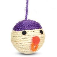 Игрушка д/кошек из сизаля "Мяч-мордашка", d65мм S2009 ТРИОЛ