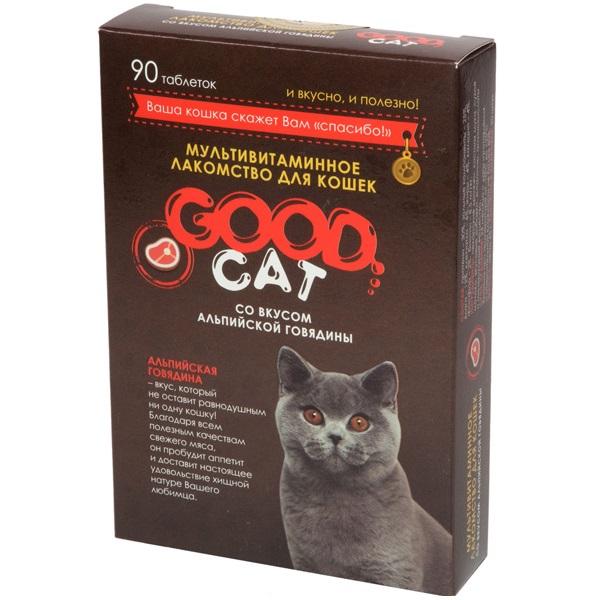 Good Cat мультивитаминное лакомство д/кошек со вкусом "Альпийской говядины" 90 таб