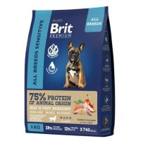Брит Premium Dog Sensitive с лососем и индейкой д/взрослых собак всех пород 3 кг