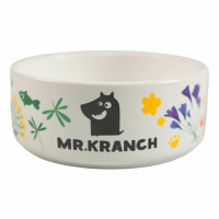 Миска Mr.Kranch керамическая для собак 420 мл Цветы Прованса васильковая