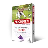 ЧИСТОТЕЛ Капли п/б Максимум д/собак №4
