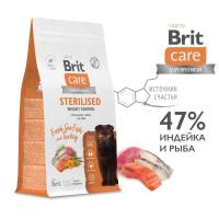 Брит CARE Сухой корм с морск.рыбой и инд д/стер кош Cat Sterilised Weight Control 0,4кг 5066223