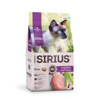 SIRIUS полнорационный сухой корм,для стерилизованых кошек и котов индейка и курица 12кг