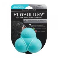 Playology хрустящий жевательный тройной мяч SQUEAKY BOUNCE BALL с пищалкой и с ароматом арахиса, гол