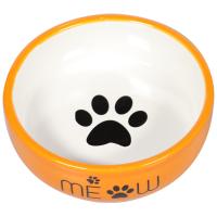 Миска Mr.Kranch керамическая для кошек MEOW 380 мл, оранжевая