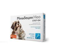МИЛЬБЕЦИН НЕО СПОТ-ОН для кошек и собак массой до 4 кг