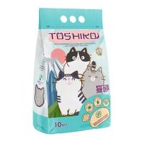 TOSHIKO бентонитовый комкующийся наполнитель сосновый бор 10кг
