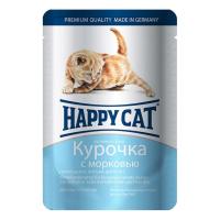Пауч ХЭППИ КЭТ д/котят /Курочка с морковью/ в соусе 0,1кг