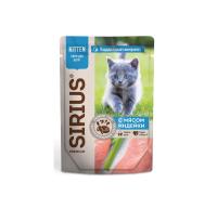 SIRIUS влажный корм для КОТЯТ кусочки в соусе ИНДЕЙКА и КУРИЦА 85г пауч