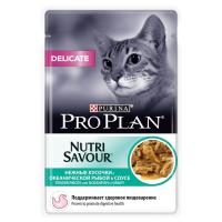 ПРОПЛАН д/кошек 85г пауч ДЕЛИКАТ океаническая рыба соус (1*26)
