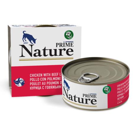 PRIME NATURE ж/б 150г в бульоне Курица с говяжьим легким д/собак
