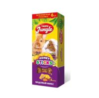 HAPPY JUNGLE Палочки д/круп.грызунов медовый микс 6 шт 180 гр