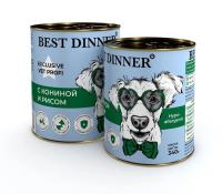Консервы Best Dinner Exclusive Hypoallergenic"С кониной и рисом" для собак - 0,34кг