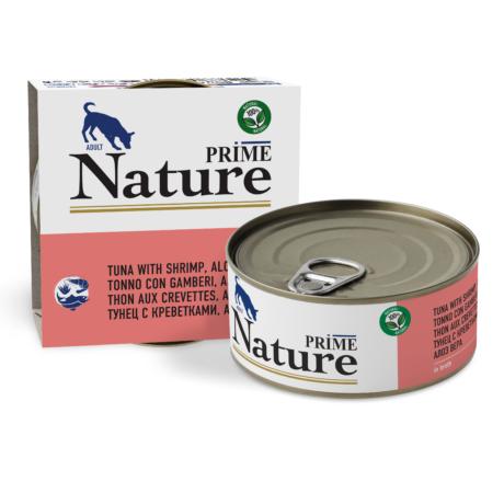 PRIME NATURE ж/б 150г в бульоне Тунец с креветками и алоэ д/собак