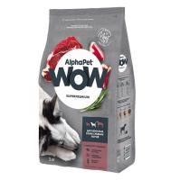 AlphaPet WOW сухой корм для собак средних пород говядина с сердцем 2кг.
