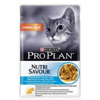 ПРОПЛАН д/кошек 85г пауч DERMA PLUS треска соус (1*26)