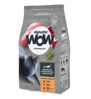 AlphaPet WOW сухой корм для стерилизованных кошек и котов с индейкой и потрошками 350гр.