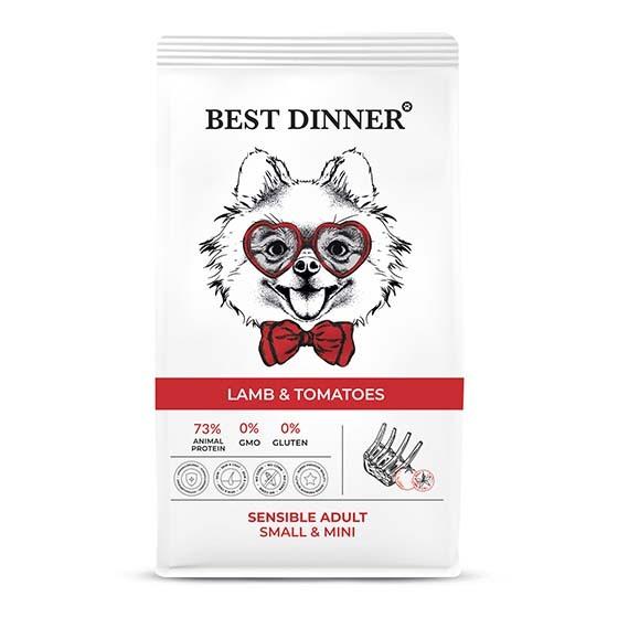 Бест Dinner Эдалт Мини Ягненок с томатами (сухой корм д/собак) -10 кг
