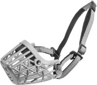 Намордник пластиковый №4 ZооM серия "Silver Reflex", светоотр.металлик, 22см (доберман)