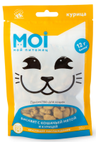 Лакомство для кошек MOI Бисквит с кошачьей мятой и курицей пл/пак 50г