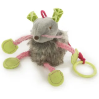 Игрушка мышка ушастик с резинкой, 13-25см, EV484, Pet vogue