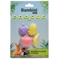 Минеральный камень Bambini Pets для грызунов "Фрукты". Количество 4 шт
