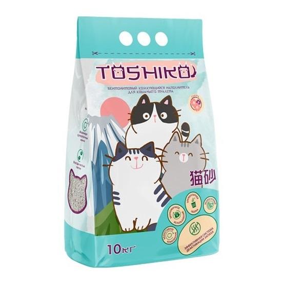 TOSHIKO бентонитовый комкующийся наполнитель сакура 10кг