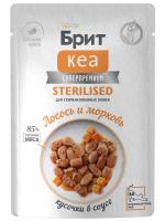 БРИТ КЕА, Пауч с Лососем и Морковью для стерилизованных кошек, кусочки в соусе, 85г