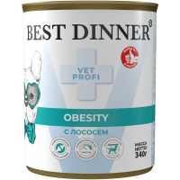 BestDinner VetProfiObesity влаж полнорационый диет корм д/контроля массы тела у собак с лососем 340г
