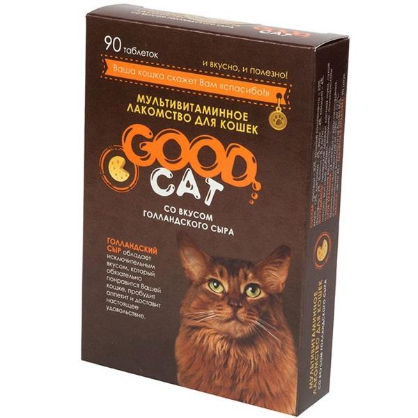 Good Cat мультивитаминное лакомство д/кошек со вкусом "Голландского сыра" 90 таб