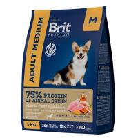 Брит Premium Dog Adult Medium с курицей для взрослых собак средних пород (10–25 кг), 1 кг