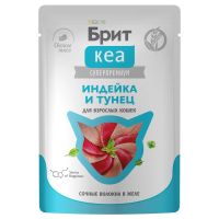 БРИТ КЕА, Пауч для взрослых кошек, Индейка и Тунец в желе, 75 г, 1062943