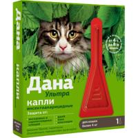ДАНА Капли п/б Ультра 0,64 мл для кошек более 4 кг,1 пип Apicenna