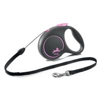 Flexi рулетка Black Design XS (до 8 кг) 3 м трос черный/розовый