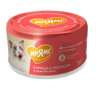 Влажный корм Мнямс На каждый день д/кошек и котят старше 6 м. "курица с лососем в нежном желе" 80 г