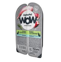 AlphaPet WOW влажный корм д/кошек с чувствит. пищ-ем нежные ломтики кролика с потрошками в соусе 80г