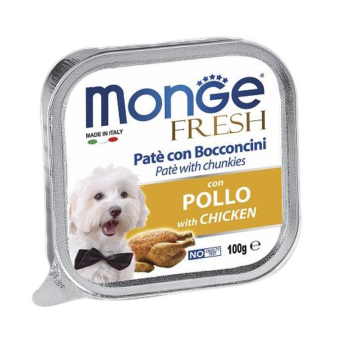 Влажный корм Monge Dog Fresh для собак, с курицей, консервы 100 г