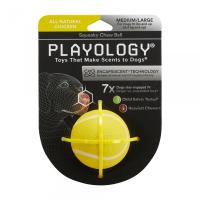 Playology жев.мяч SQUEAKY CHEW BALL 6 см д/собак мел. и сред.пор.с пищ. и с аром. курицы, желтый