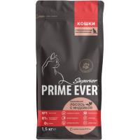 Prime Ever Superior Sterilised Cat Свежайший лосось с индейкой полнорационный корм д/кошек 1,5 кг