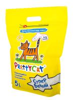 PRETTY CAT Супер белый Наполнитель комкующийся с детской присыпкой 4,2 кг/ 5л