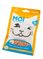 Лакомство для кошек MOI Мини-ломтики из курицы в форме сердечка пл/пак 50г