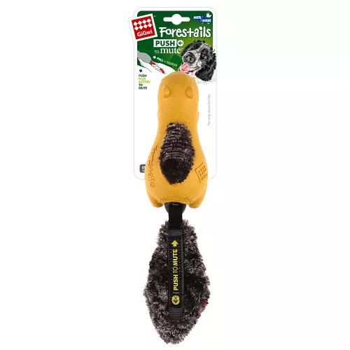GiGwi 75397 Игрушка Белка с отключаемой пищалкой, желтая*48