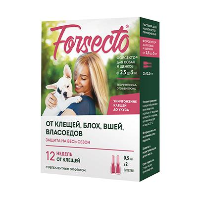 Forsecto® капли для собак и щенков от 2,5 до 5 кг 0,5 мл №2