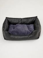 Лежанка LionPets для животных БРАУНИ PR2601 Эко-кожа Цвет: Чёрный (70х50х20см)