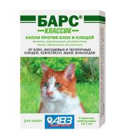БАРС Капли классик п/блох и клещей для кошек 1ампула (1*3)