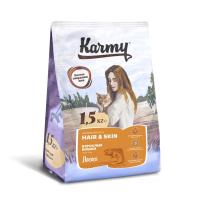 Karmy д/взрослых кошек д/здор кожи и шерсти Хэйр и Скин Лосось 1,5кг
