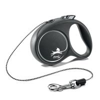 Flexi рулетка Black Design XS (до 8 кг) 3 м трос черный/серебро