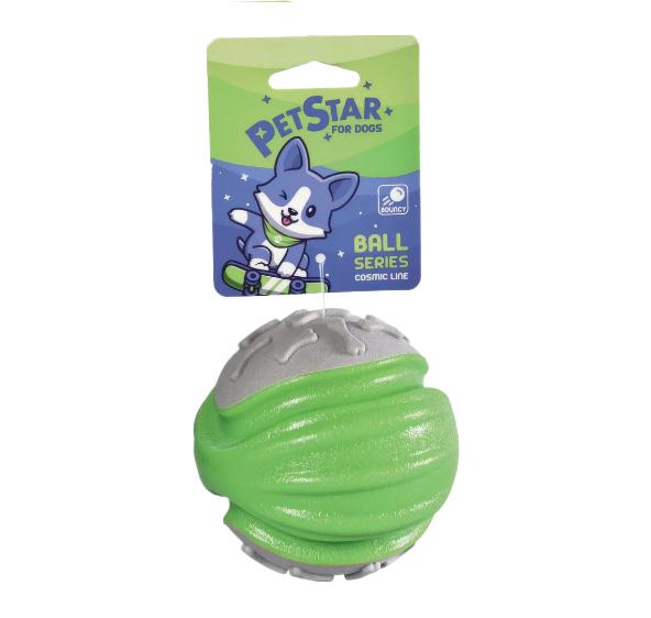 PET STAR игр.д/собак 9см МЯЧ зеленый термопласт.резина