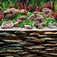 Фон BARBUS BACKGROUND 060 плотный двухсторонний КАМЕННАЯ СТЕНА / ДИКАЯ ВОДА 30см*15м