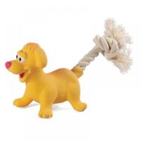 Игрушка для собак мелких пород из латекса Собачка с веревкой, 85/180мм, серия MINI DOGS 121511 Triol